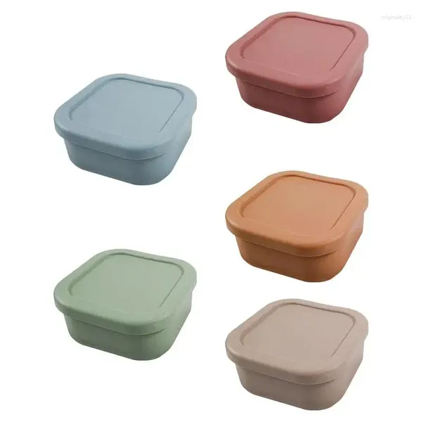 Boîte à Bento en Silicone réutilisable couleur Morandi, vaisselle, congélateur au micro-ondes et au four, récipient de collation pour la maison