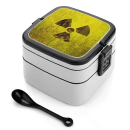 Vaisselle symbole radioactif rouillé boîte à Bento déjeuner récipient thermique 2 couches physique nucléaire saine