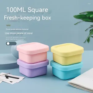 Boîte à lunch en silicone scellée en silicone extérieur four micro-ondes fourreau de bureau portable accessoires de cuisine
