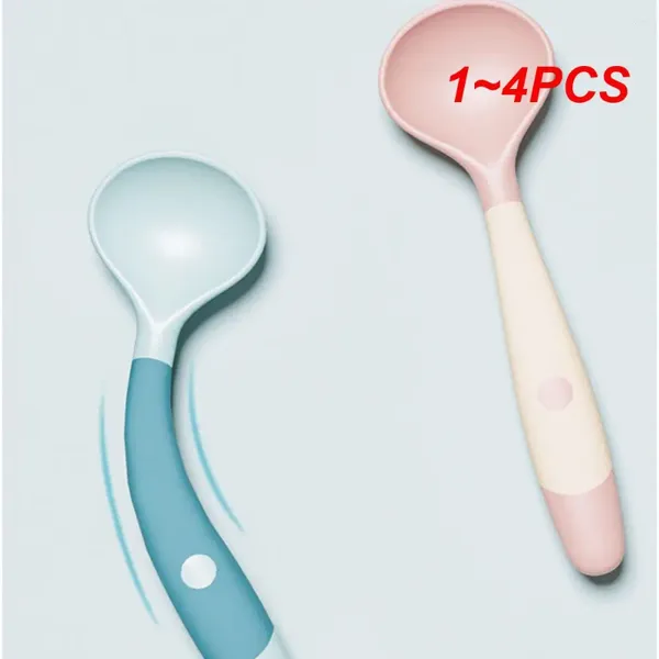 Ensembles de vaisselle 1 à 4pcs pour bébé ustensiles de cuillère en silicone ensemble