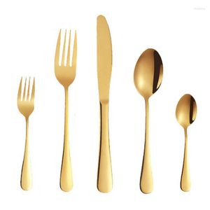 Dinware Sets 1/5pc roestvrijstalen Golden bestek Set Mirror servies Gold Dinner Service Scheppen Messen Vork Keukenaccessoires