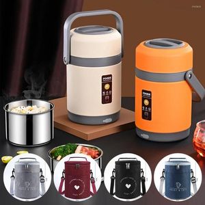 Servies Sets 1.6/2L USB Elektrische Verwarming Lunchbox Kantoor School Kind Warmer Container Rvs Bento Voor Kinderen