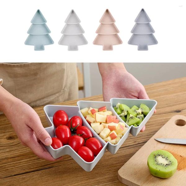 Juegos de vajilla 1 pieza Bandejas para servir de árbol de Navidad Aperitivo Platos para refrigerios Recipientes para frutas Platos para postre Condimento para dulces Azúcar (ligero)