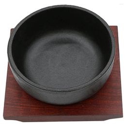 Conjuntos de vajilla 1 juego Bibimbap Bowl Estilo coreano Dolsot Pot Hierro fundido