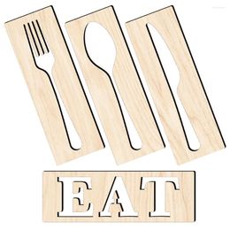 Ensembles de vaisselle 1 ensemble de restaurant manger signe suspendu décoration murale fourchette cuillère pour décor