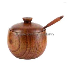 Ensembles de vaisselle 1 ensemble pot d'assaisonnement avec cuillère fournitures de cuisine livraison directe étanche à l'humidité Dhimz