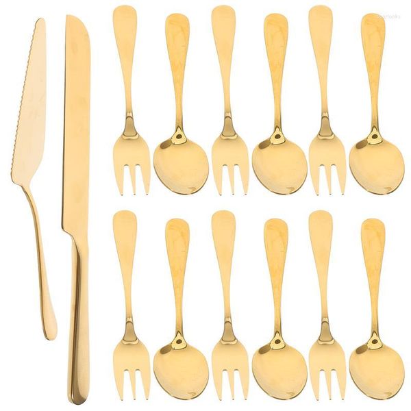 Ensembles de vaisselle 1 ensemble coupe-gâteau en acier inoxydable avec fourchettes et cuillères pour fête mariage pâtisserie outils pelle couteau