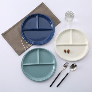 Ensembles de vaisselle 10 pouces assiette rapide os Chine couleur scandinave glaçure céramique ménage steak petit déjeuner compartiment rond