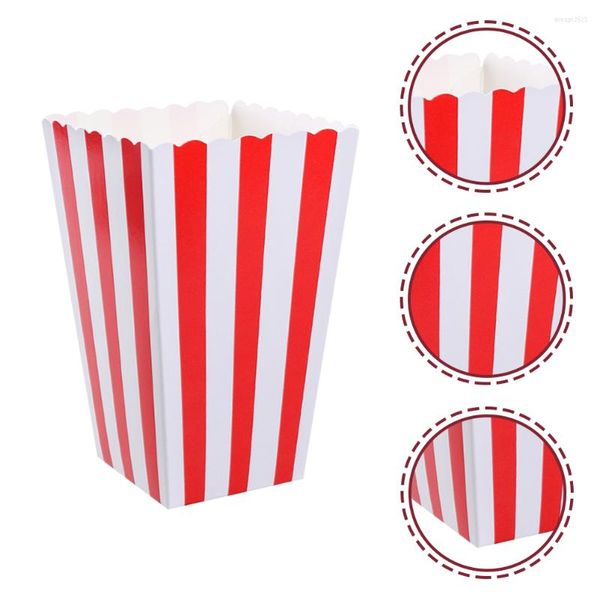 Ensembles de vaisselle 10 pièces bébé sacs-cadeaux Popcorn Carton européen américain 12X7cm papier rouge