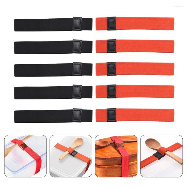 Ensembles de vaisselle 10 pcs Bento Box Sangle Bagages Sangles Cravate Ceinture Sushi Transporteur Polyester Vers Le Bas Voyage