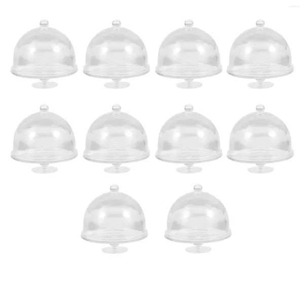 Ensembles de Vaisselle 10 Pcs Porte-Gâteaux Couverture Assiettes Couvre Cupcake Affichage Dôme Dessert Table Décorations Stands Beurre Transparent Mini