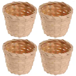 Ensemble de vaisselle 10 PCS Crafts Bamboo Mini Flower Basket Office Beau support d'herbe marine en bois Fruit en bois