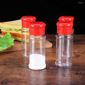 Din sets sets 10 pc's groene heldere cruet plastic peper shakers kruiden flessen zoutkruidopslagpot