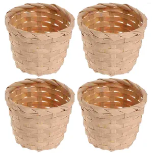 Sin sets 10 PCS Holder Desk Topper Wicker Pen House Gifts Bamboo Mini Flower Basket Gift Seagrass Planter