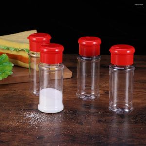 Ensembles de vaisselle 10 pièces bouteilles d'assaisonnement en plastique récipient transparent poivre noir pot à épices shakers aller conteneurs plats