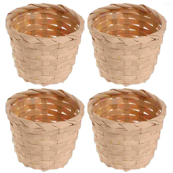 Ensembles de vaisselle 10 pcs Toy Room Small Conteneurs Panier de rangement à domicile Prise de fruits en osier Premium Bureau Simple Bureau Handmaded Picnic