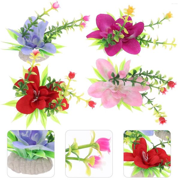 Ensembles de vaisselle 10 pièces réservoir d'eau décoratif Sashimi assiette décors plat enfants El fleur ornements Pvc enfant artificiel