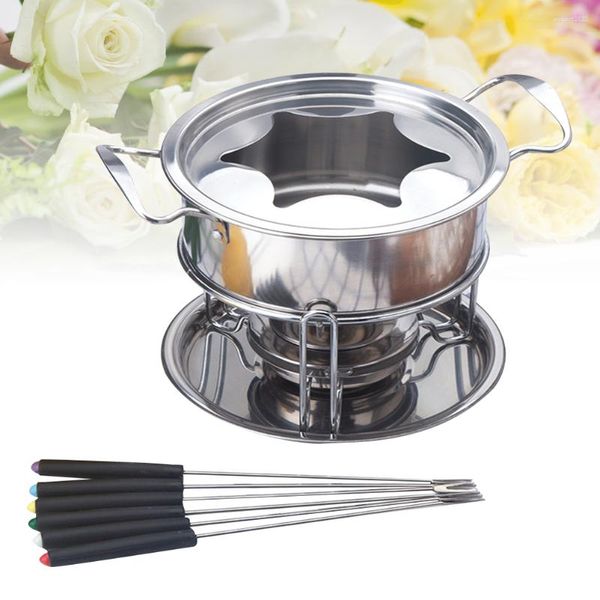 Juegos de vajilla Horno de fusión de 10 piezas Utensilios de cocina de acero inoxidable Olla eléctrica Luces de té Velas