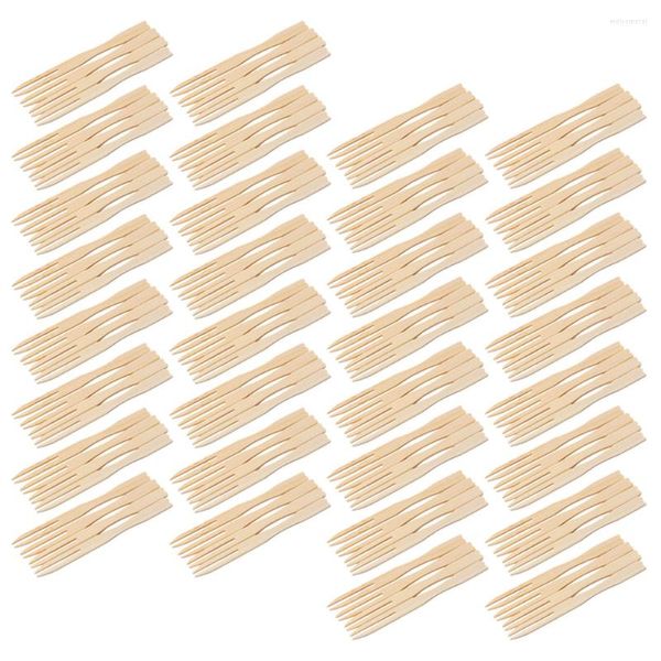 Ensembles de vaisselle 100 Pcs Dessert Picks Fruit Forks Cake Decor Snack Two Tooth Pickles Sticks