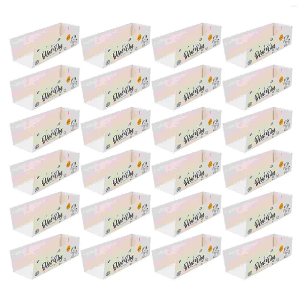 Vaisselle Ensembles 100 Pcs Chien Boîte Brillant À Lèvres Conteneurs Emballage Jetable Plateau Rack Stockage De Papier