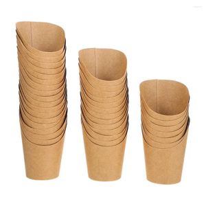 Serviessets 100 stuks Frietendoos Kraftpapier Bekerschalen Popcornzakken Individuele Portiescontainers