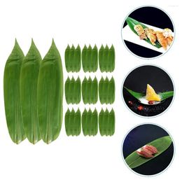 Ensemble de vaisselle 100 pcs Ornement de feuilles Sushi Roller Machine Machine de feuilles vertes Plaque Bamboo Japonais