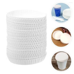 Ensembles de vaisselle 100 pièces tasse en papier couvercle couvercle café hauts casquettes S verres voyage jetable