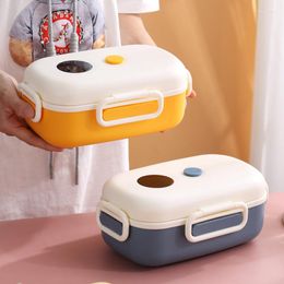 Dijkartikelen sets 1000 ml kawaii thermische lunchbox bento voor volwassenen kinderen temperatuurweergave geïsoleerde magnetron veilig draagbaar