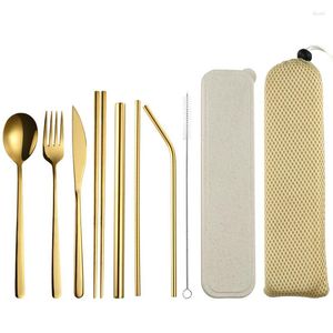 Ensembles de vaisselle 10sets 304 Ensemble de vaisselle en acier inoxydable ensemble coréen portables à dix morceaux cursons Paignes Blées de blé