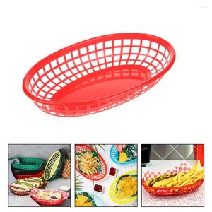 Ensembles de vaisselle 12 pcs Chips Panier Burger Plateau de service en forme de bateau Légumes en plastique Veggie Fast Plate Apéritif Popcorn Seau