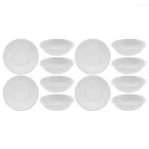 Ensembles de vaisselle 12 pièces Mini assiettes à dessert bols à collation petits plats à tremper à l'huile d'olive Sauce servant à puce