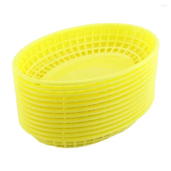 Ensembles de vaisselle 12 pièces Hamburger frites panier Triturador de Alimentos paniers à sandwich pour servir des fournitures de maison en plastique