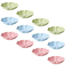 Ensembles De Vaisselle 12 Pcs Fleur De Prunier Assiette De Fruits Secs Assiettes De Stockage De Salade Plat Bonbons Décor Snack Plateau Polyvalent Fleur Forme Plastique