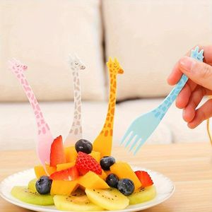 Dinyire Sets 12 stcs - herbruikbare giraf prachtige fruitvork perfect voor cakes en decoratie buitengebruik