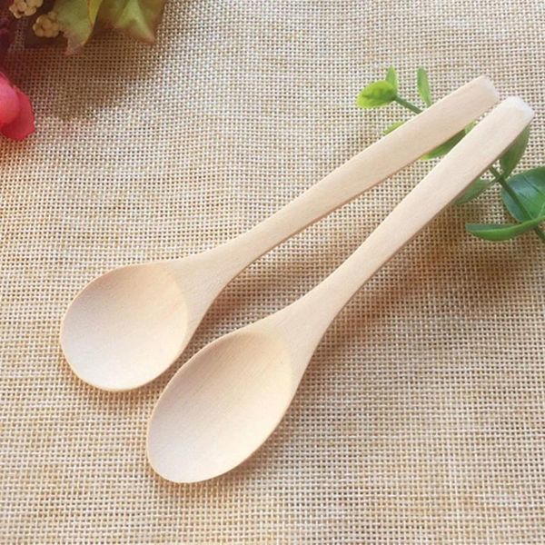 Ensembles de vaisselle 12 pièces ustensiles de cuisine en bois cuillère à soupe naturelle durable et durable bambou résistant aux hautes températures jaune