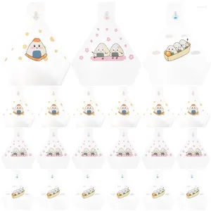 Ensembles de vaisselle 150 PCS Sacs d'emballage Triangle Rice Ball Japonais Onigiri Wrapper Easy Tear Emballage jetable