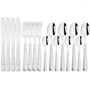 Dinware sets 16 -stcs vintage set mes vork lepel bestek hoogwaardige 304 roestvrij staal flatware westers keuken servies