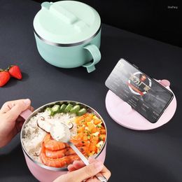 Ensembles de vaisselle 1L 304 nouilles instantanées en acier inoxydable avec couvercle travailleur de bureau à domicile Portable étudiant boîte à lunch japonais grand bol ensemble