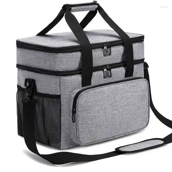 Ensembles de vaisselle 1pc grande capacité thermique pique-nique fourre-tout stockage sac isotherme pour femmes hommes en plein air