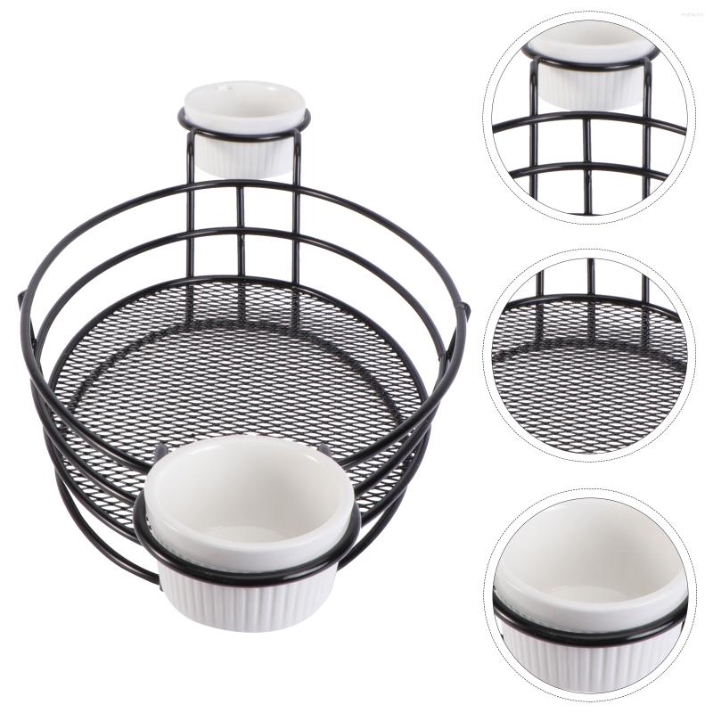 Dinnerware Sets 1Pc Fried Snack Basket Frying Fry Serving Baskets Stainless Steel French Chips