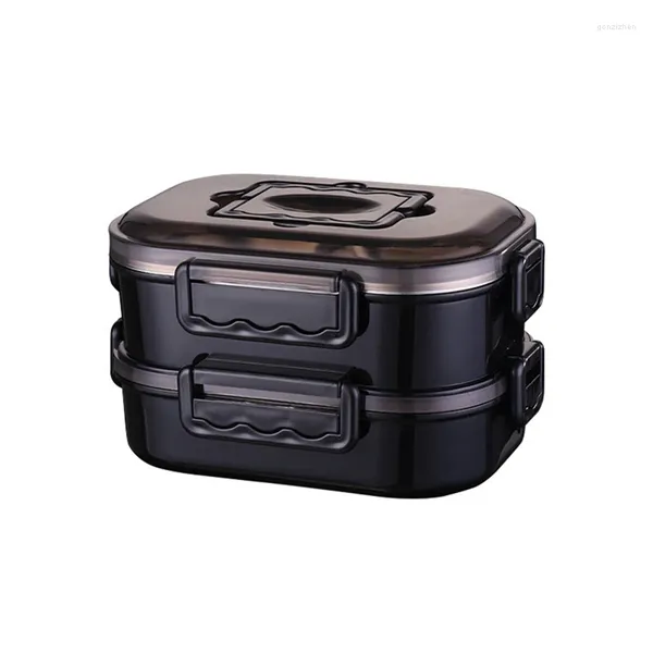 Ensembles de vaisselle 1PC Portable en acier inoxydable boîte à déjeuner affaires Bento cuisine conteneurs étanches pour hommes repas de remise en forme