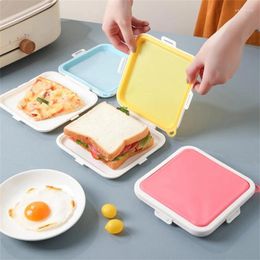 Dijkartikelen sets 1 pc sandwich opbergdoos siliconen lunch case herbruikbare magnetroncontainer es