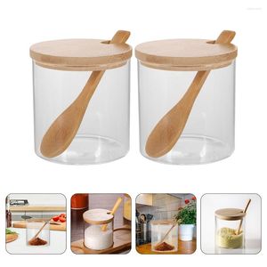 Servies Sets 2 Van Glas Kruiden Container Kruidenpot Multifunctionele Pot Peper Houder Met Schep