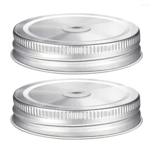 Dinarty Sets 2 PCS Aluminium Jar Deksel Glas Opslag Jam Caps Caps Pook Gerei Revisable Canning Lids flessen