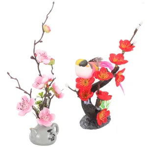 Serviessets 2 stuks Kunstbloemen Sushi Decoratieplaat Taartaccessoires Ornament Decoraties Versiering Nep