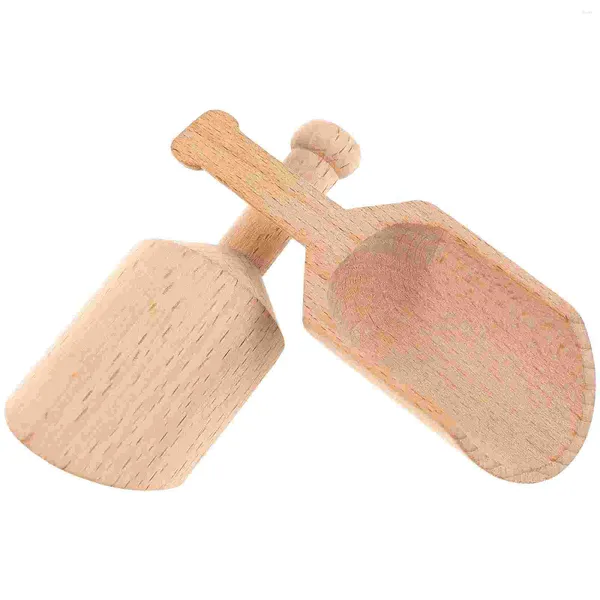 Ensembles de vaisselle 2 pcs Salt de sel de bain Nature en bois pour cuisiner les condiments grains de café épices de sucre