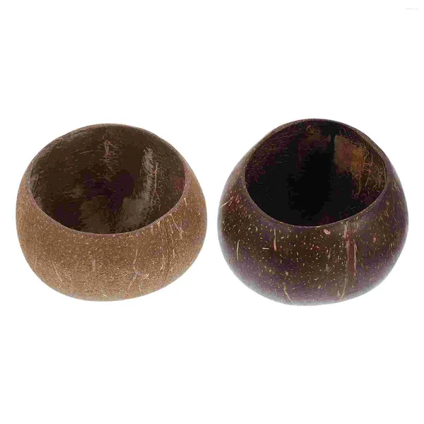 Ensembles de vaisselle 2 pièces tasses de coquille de noix de coco bols de bricolage bougeoirs pots de stockage de bonbons conteneurs bougies chauffe-plat