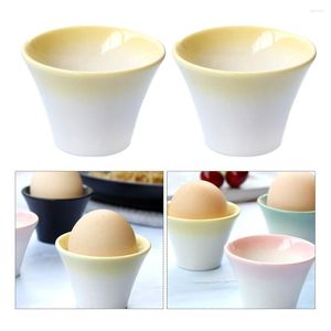 Ensembles de vaisselle 2 pièces porte-œufs doux bouilli distributeur conteneur plat en céramique chevalet support petites pièces organisateur tasse