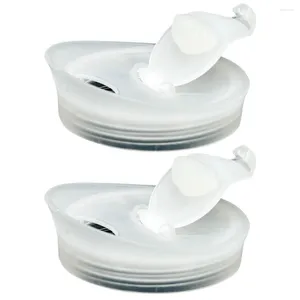 Sintensets 2 pc's Glazen koude waterfles plastic deksel pitcher deksel ketel luchtdichte kan benbenodigdheden tepot vervangbaar