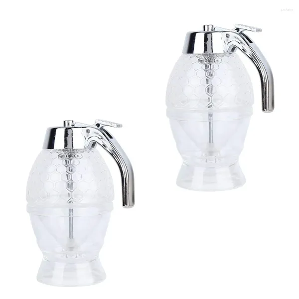 Conjuntos de vajilla 2 PCS Dispensador de miel Terrario Fogger Contenedor de jugo Accesorio de cocina Jarabe Olla Dipper Azúcar Suministros Plástico